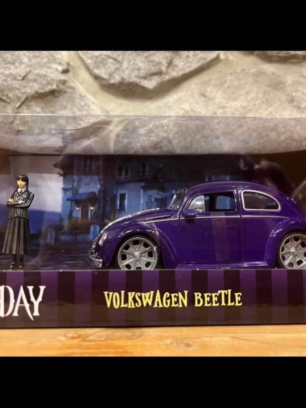 Wednesday Addams Volkswagen Beetle Die-Cast Toy Car - Purple